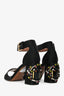 Marni Black/Multicolour Satin Embellished Crystal Block Heels Size 39