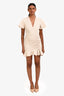 Sandro Beige Short Sleeve Ruched Mini Dress Size 34