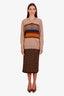 Fendi Brown FF Logo Midi Skirt Size 42