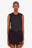 Maje Black/White Striped Sleeveless Knit Top Size 1