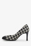 Pre-loved Chanel™ Black/White Tweed Cap Toe Heel Size 37