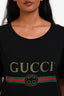 Gucci Black Graphic Crewneck T-Shirt Size XS