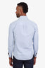 Brunello Cucinelli Blue Striped Cotton Button-Up Shirt Size XS Mens