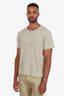 Saint Laurent Beige Cotton Logo T-Shirt Size XL Mens