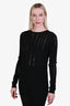 Dorothee Schumacher Black Wool Blend Distressed Long Sleeve Top Size 1