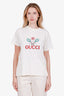 Gucci Cream Cotton Tennis Logo Embroidered Oversized T-Shirt Size M