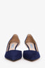 Prada Blue Suede Pointed Toe Heels Size 38