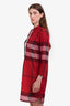 Burberry Red/Black/Grey/White Plaid T-Shirt Dress Size 4