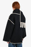 Totême Grey Wool Embroidery Scarf Jacket Size 36