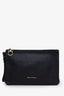 Salvatore Ferragamo Black Grained Leather Zip Pouch