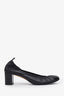Pre-loved Chanel™ Black Leather Cap Toe Pumps Size 40.5