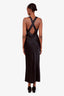 Max Mara Black Silk Halter-Top Sleeveless Maxi Dress Size 2