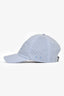 Christian Dior White/Blue Seersucker Logo Baseball Hat Size 58