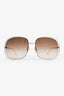 Loewe Gold Tone Signature LW40148U Cutout Square Sunglasses