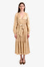 Ulla Johnson Gold Ruffled Belted Midi Dress Estimated Size S