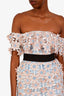 Self-Portrait Pink/Blue Floral Off The Shoulder Mini Dress Size 0