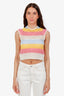 Miu Miu Multicolour Striped Sleeveless Crochet Top Size 40