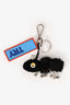 Fendi Silver/Black Fur Bug Logo Bag Charm