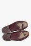 Pre-loved Chanel™ Burgundy/White CC Flats Size 40.5