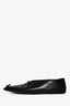 Jil Sander Black Leather Lace Up Pointed Toe Flats Size 37
