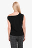 Norma Kamali Black Draped Neck Short Sleeve Top Size S