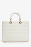 Christian Dior 2018 White Cannage Lambskin Large Lady Dior