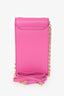 Maje Rose Fuschia Leather Phone Pouch