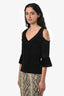 Roberto Cavalli Black Leopard Ruffle Sleeve Top Size 40