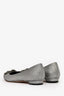 Manolo Blahnik Metallic Silver Hangisi Flats Size 37
