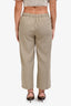 Theory Taupe Linen Blend Wide Pull On Trousers Size M
