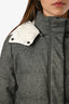 Brunello Cucinelli Grey Sparkle Detachable Hood Puffer Jacket Size 12+ Kids