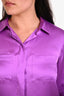 Frame Purple Silk Slim Pocket Shirt Size M