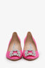 Manolo Blahnik Pink Lace Satin Hangisi Pumps Size 36.5
