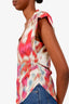 Isabel Marant Etoile Pink/Multicolour Tie-dye Print T-shirt Size M