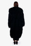 Twenty Fall Black Fur Silk 'Romy' Long Mongolian Coat Size L