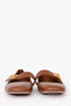 Valentino Brown Leather Vlogo Ballet Flats Size 39