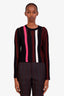 Proenza Schouler Black/Burgundy Striped Long Sleeve Size M