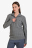 Polo Ralph Lauren Grey Wool Cashmere Blend Quarter Zip Long Sleeve Sweater Size XS
