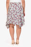 Isabel Marant White/Multicolour Silk Floral Print Asymmetrical Skirt Size 42