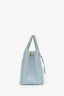 Prada Blue Saffiano Leather Small Double Zip Tote Bag With Strap