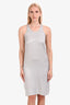 Alexander Wang Blue Satin Striped Sleeveless Midi Dress Size S