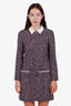 Maje Navy/Red Tweed Zipper Mini Dress Size 1