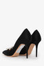 Manolo Blahnik Black Satin Crystal Embellished 'Nadira' Heels Size 35