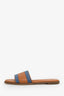 Alexander McQueen Brown Leather and Blue Denim Logo Sandals Size 38