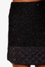 Pre-loved Chanel™ 13A Black Quilted Nylon Tweed Jacket with Mini Skirt Set Size 34
