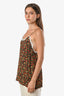 Gucci Black/Red Floral Lace Detail Camisole Blouse Size 40