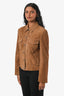 Theory Brown Suede Buttoned Jacket Size S