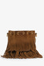 Saint Laurent Brown Suede Fringe Small Emmanuelle Bucket Bag