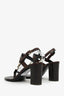 Saint Laurent Brown Calfskin Cassandra Monogram Sandals Size 38