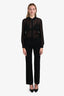 Max Mara Studio Black Sheer Button Down Long Sleeve Jumpsuit Estimated Size M
